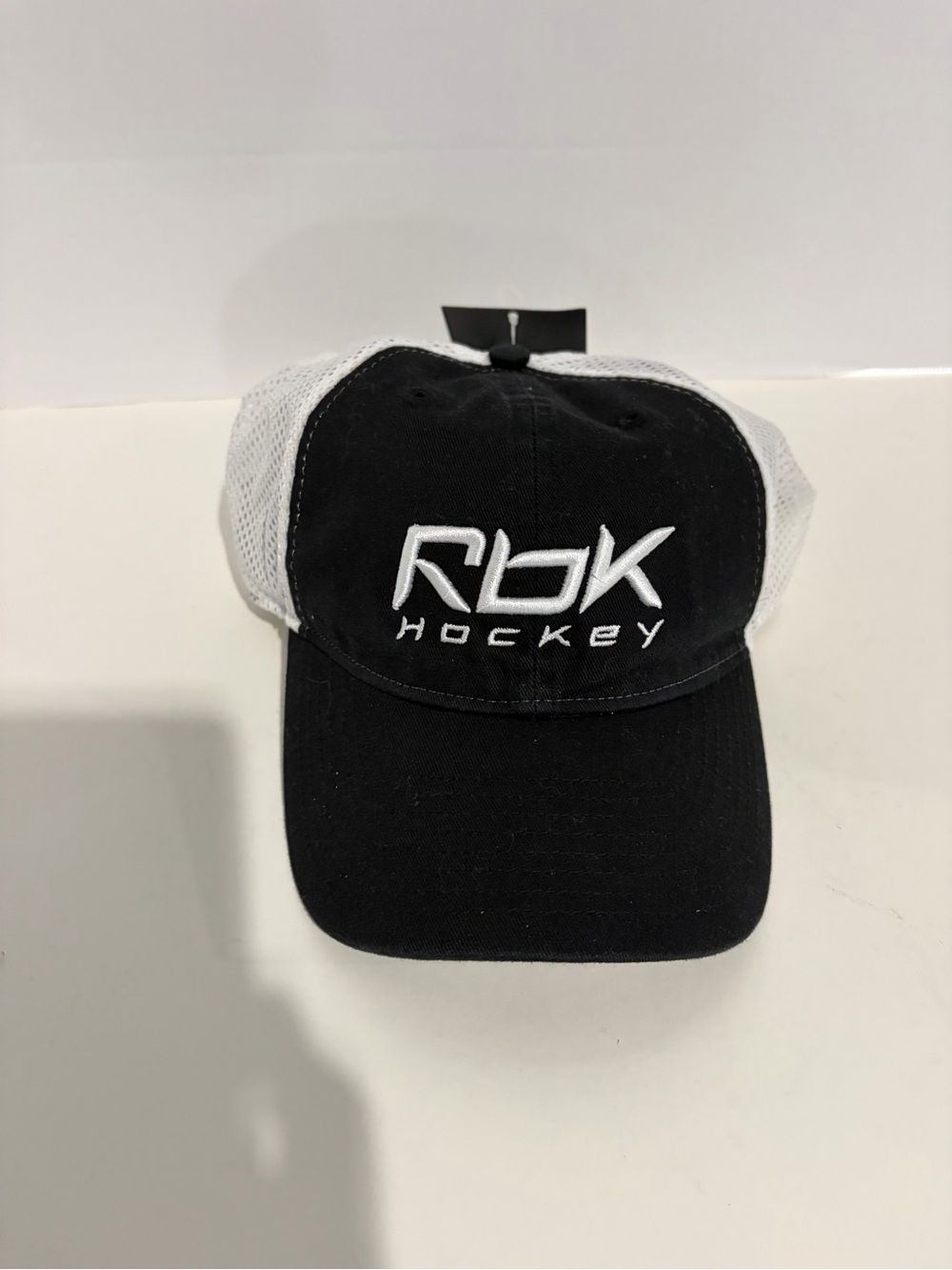 Reebok Hockey Black and White Mesh Hockey Baseballs Hat